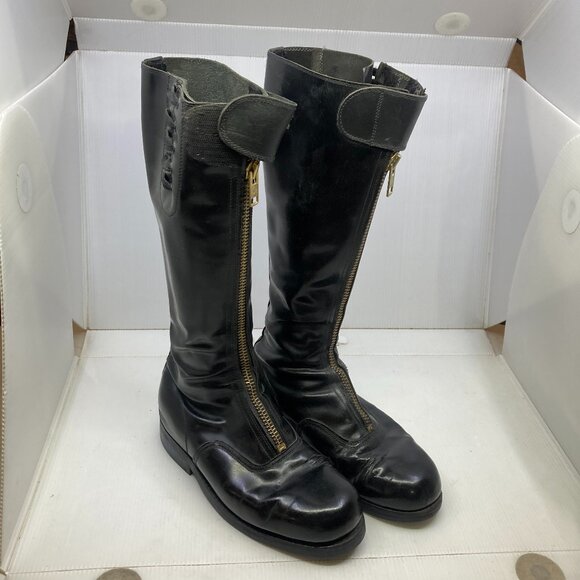 Vtg '70s biker motorcycle zip uniform equestrian bluff womens boots sz 9 - Picture 1 of 10